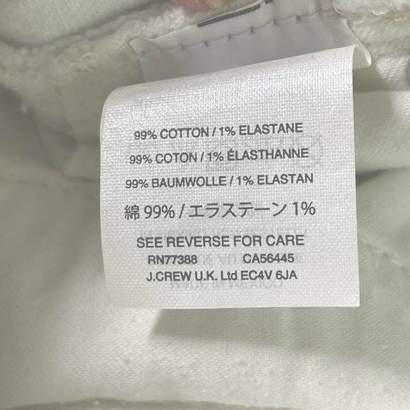 J. Crew White Slim Broken In Boyfriend Jeans 27 Cotton Stretch #C1008 - Picture 6 of 6